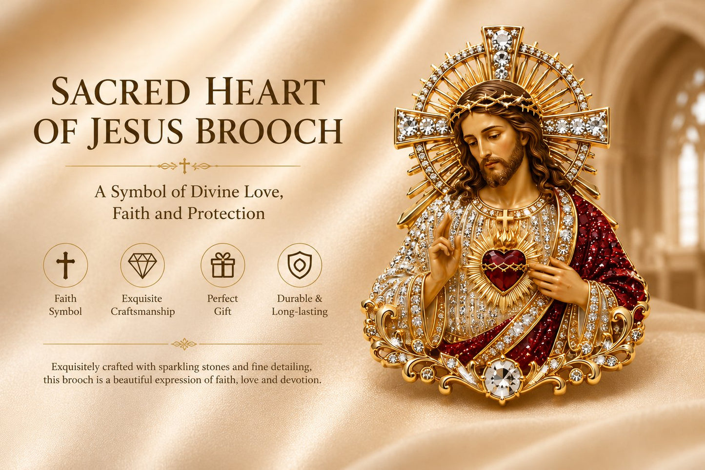 ❤️Last Day 49% OFF🙏 Sacred Heart of Jesus Brooch