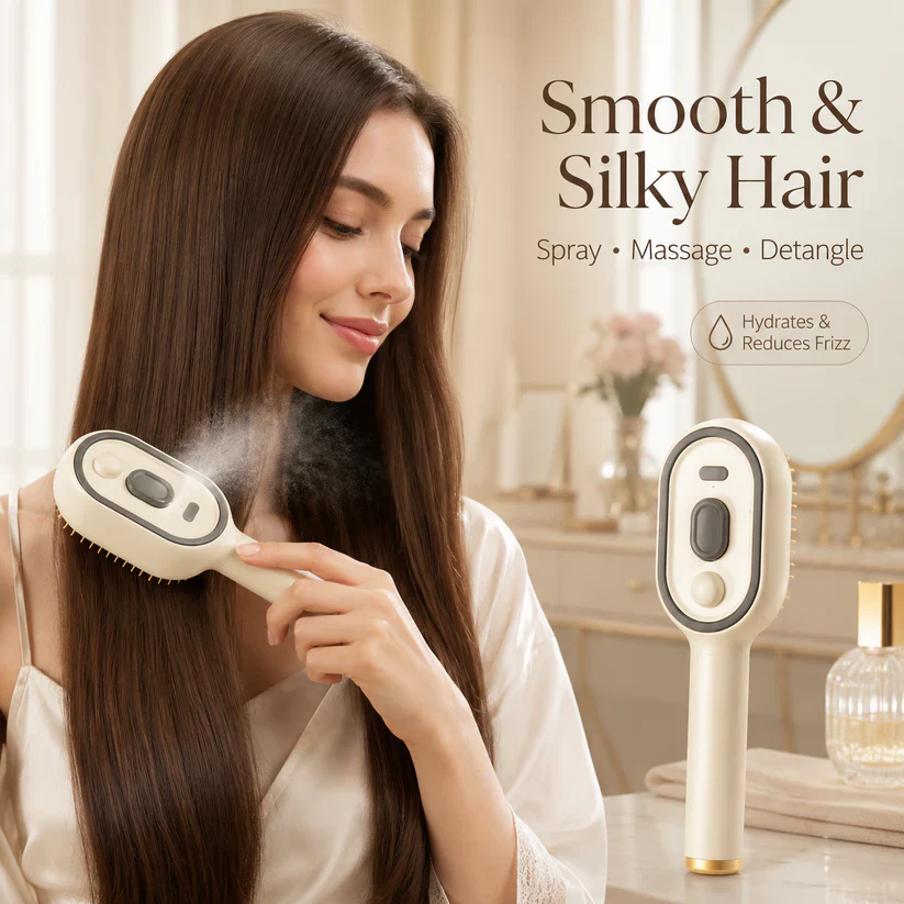 🔥LAST DAY 49% OFF-Electric Spray Air Cushion Massage Comb